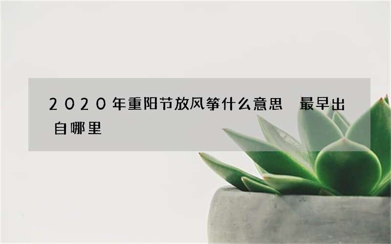 2020年重阳节放风筝什么意思 最早出自哪里